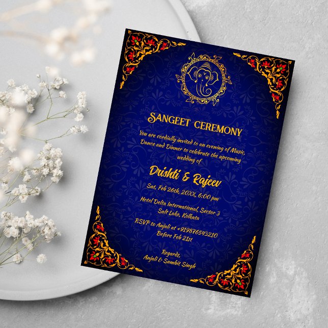Indian Pre-Wedding Sangeet Ceremony Invitation (Creator Uploaded)