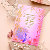 Indian Pre-Wedding Sangeet Ceremony Peacock Floral