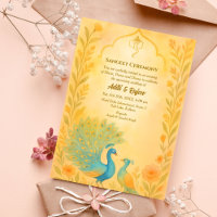 Indian Pre-Wedding Sangeet Ceremony Peacock Floral