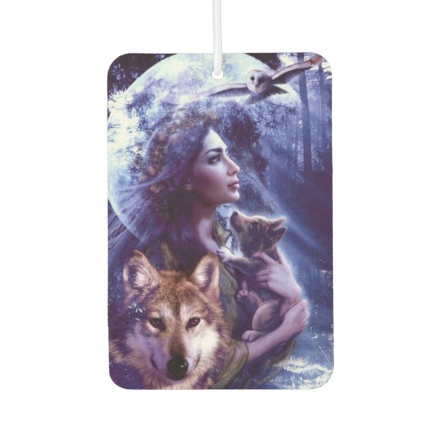 Indian Princess and Animals Car Air Freshener (Front)