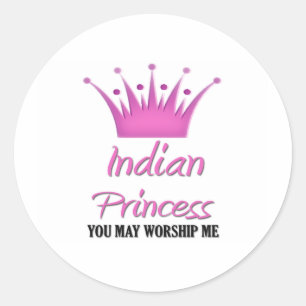 Indian Princess Classic Round Sticker