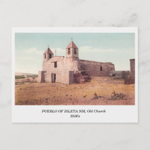 Indian Pueblo of Isleta NM, Old Church 1910s view Postcard