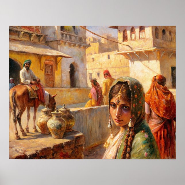 Indian Rajasthan Village Art Poster (Front)