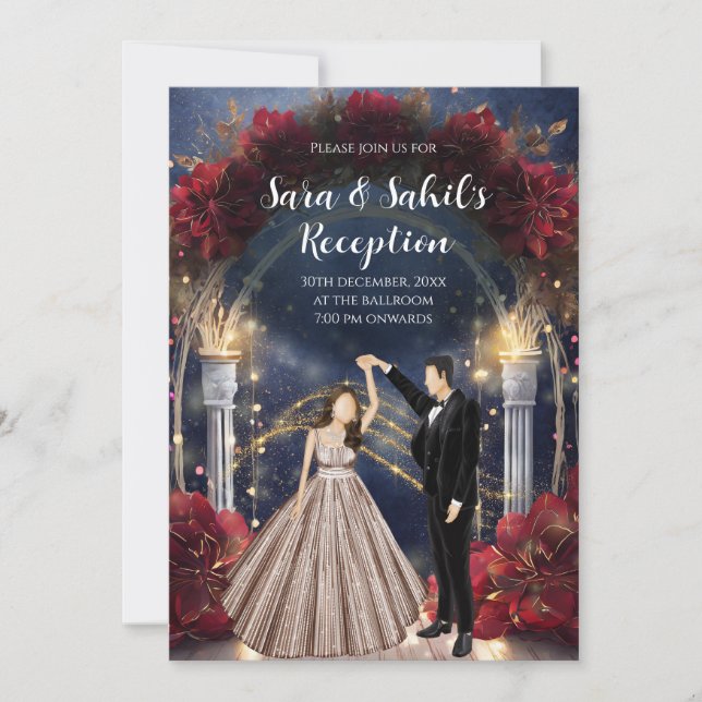 Indian Reception cards Sangeet invitations (Front)