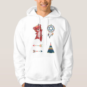 Indian Red Bear Stickerset Bear Dreamcatcher Hoodie
