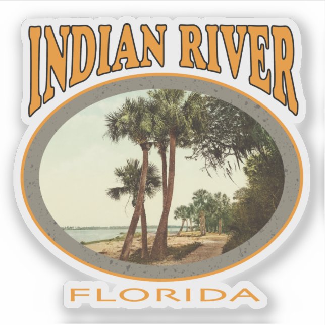 Indian River Florida with vintage image (Front)