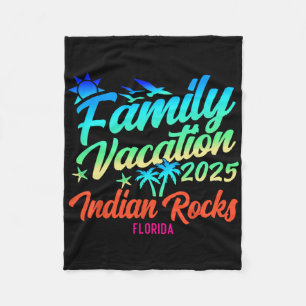 Indian Rocks Beach Florida Family Vacation Matchin Fleece Blanket