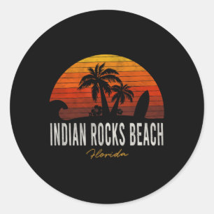 Indian Rocks Beach Florida Fl Palms Vacation Surf Classic Round Sticker