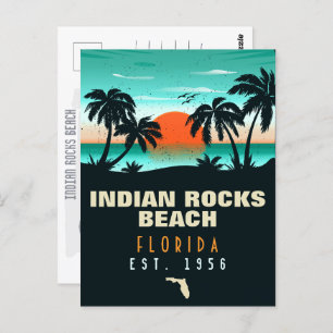 Indian Rocks Beach Florida Retro Sunset Souvenirs Postcard