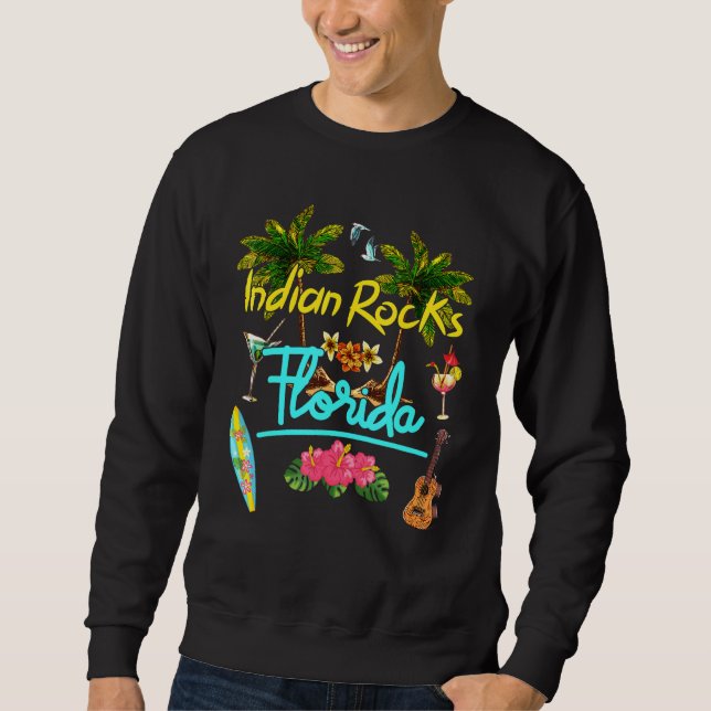 Indian Rocks Florida Beach Summer Palm Sun Set Pal Sweatshirt (Front)