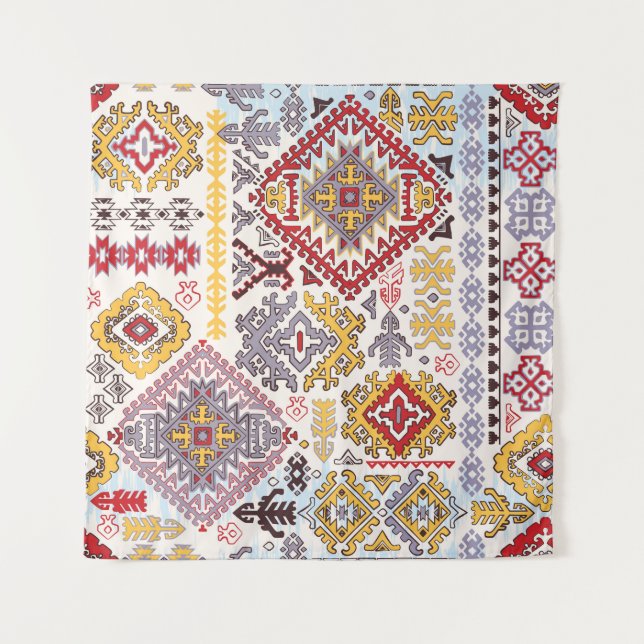 Indian rug, paisley mandala, yoga tapestry (Front)