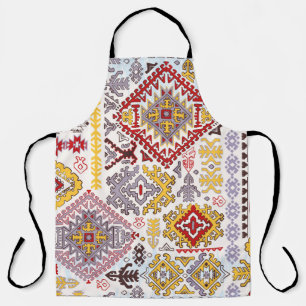 Indian rug paisley ornament pattern. Ethnic Mandal Apron