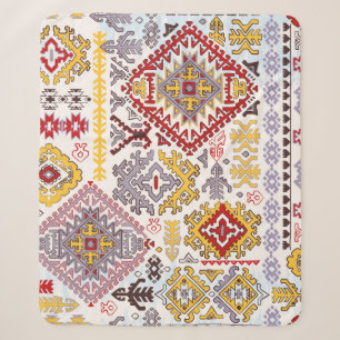 Indian rug paisley ornament pattern. Ethnic Mandal Sherpa Blanket