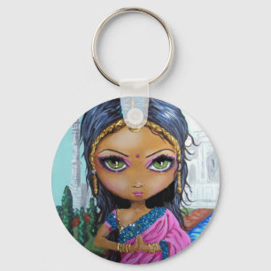 indian sari girl key ring