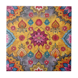 Indian sari seamless pattern ceramic tile