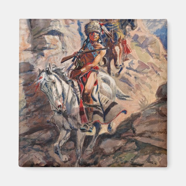 Indian Scouting Party, 1900 by Charles Marion Russ Magnet (Front)