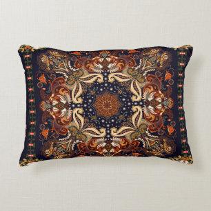 Indian seamless ornament. Vintage symmetric patter Decorative Cushion