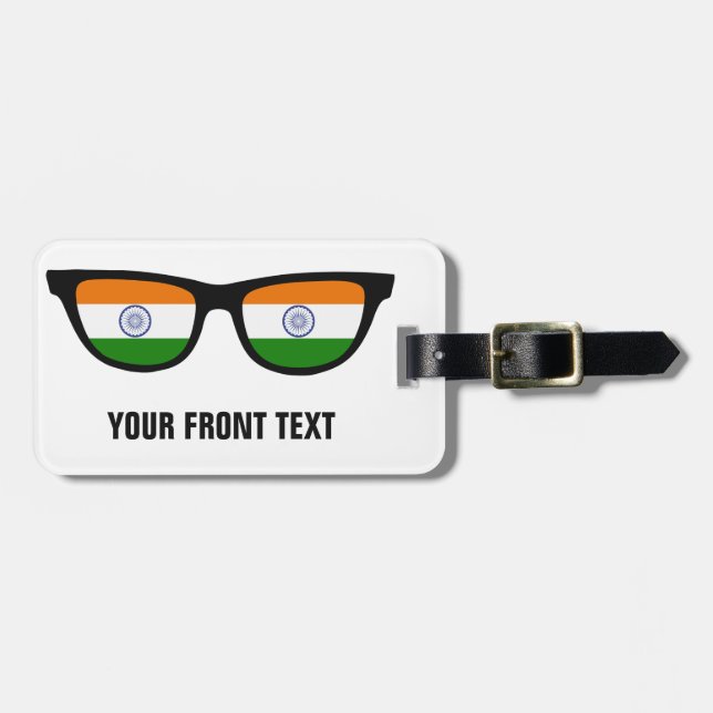 Indian Shades custom luggage tag (Front Horizontal)