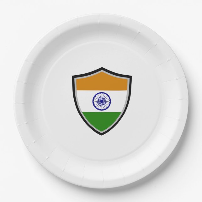 Indian shield flag paper plate (Front)