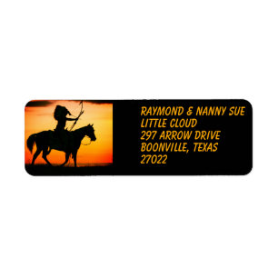 INDIAN SILHOUETTE -2 RETURN ADDRESS LABEL