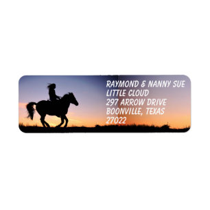 INDIAN SILHOUETTE  RETURN ADDRESS LABEL