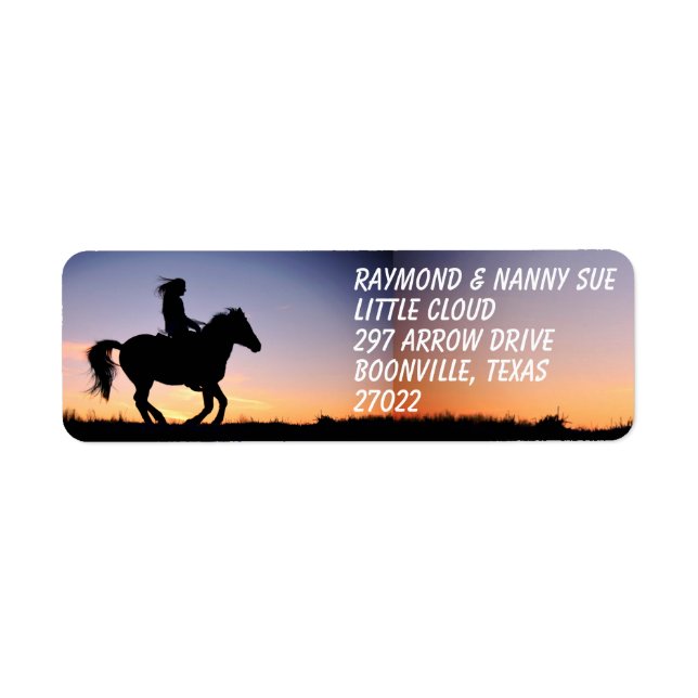 INDIAN SILHOUETTE  RETURN ADDRESS LABEL (Front)