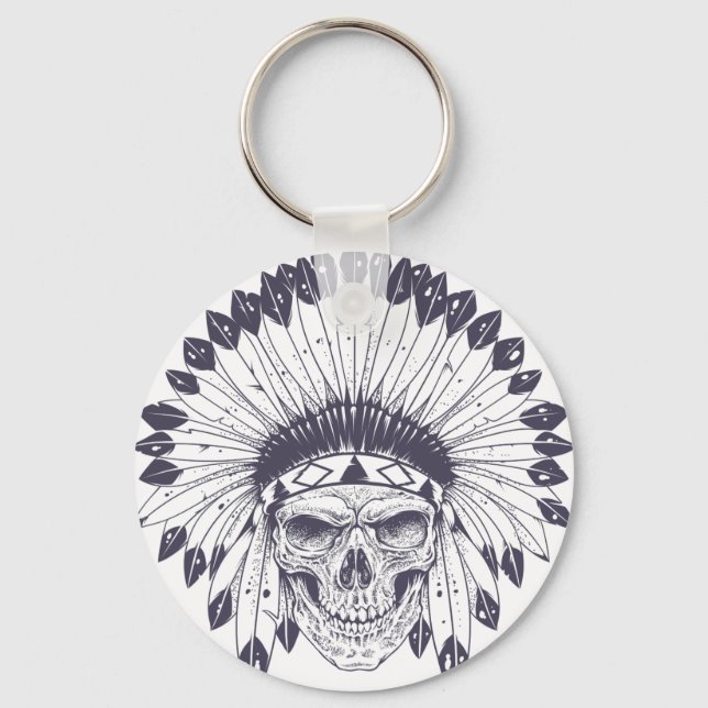 Indian Skull Key Ring (Front)