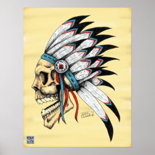 Indian Skull Poster