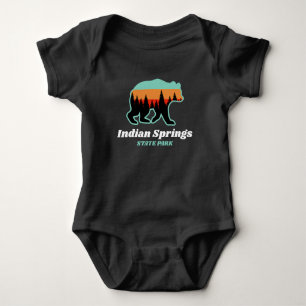 Indian Springs State Park Georgia GA Bear Retro Baby Bodysuit
