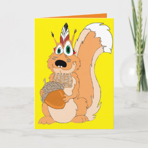 Indian Squirrel Personalised Thanksgiving Card