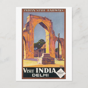 Indian State Railways Visit India Delhi Postcard