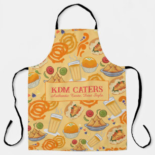 Indian Street Food Pattern Colourful Festive Chai  Apron