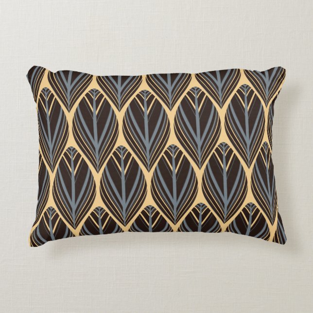 indian style feathers seamless pattern in silver i decorative cushion (Front)