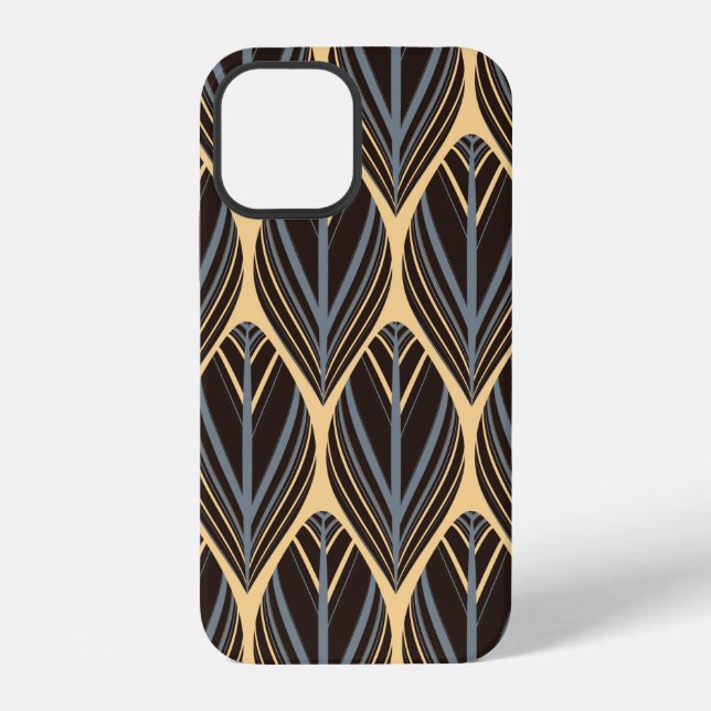 indian style feathers seamless pattern in silver i iPhone case (Back)