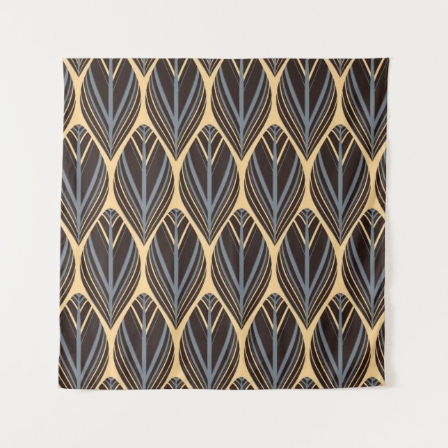 indian style feathers seamless pattern in silver i tapestry (Front)