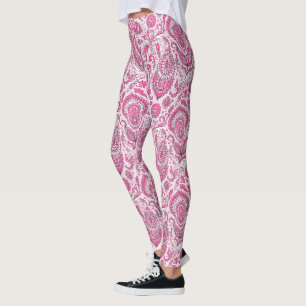 Indian style paisley floral seamless pattern leggings