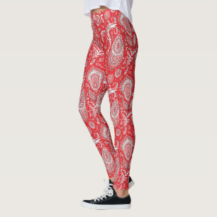 Indian style paisley floral seamless pattern leggings