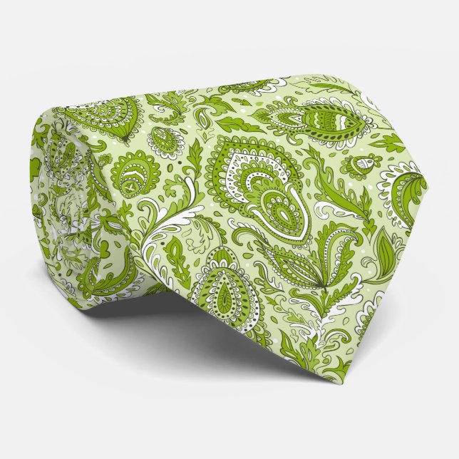 Indian style paisley floral seamless pattern tie (Rolled)
