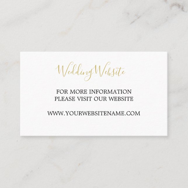 Indian Style Red Gold Coloured Wedding Wesite Business Card (Front)