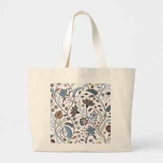 Indian Summer Autumn Botanical Design Large Tote Bag