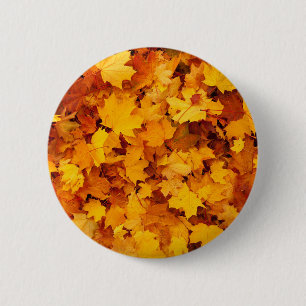 Indian Summer Golden Leaves 6 Cm Round Badge