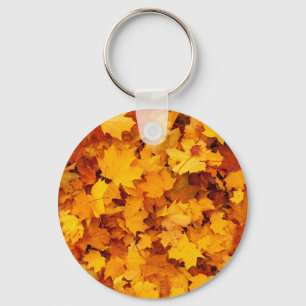 Indian Summer Golden Leaves Key Ring