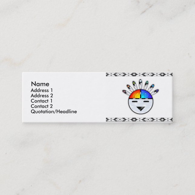 Indian Sunface Mini Business Card (Front)