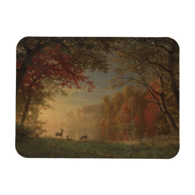 Indian Sunset Deer by a Lake Magnet (Horizontal)