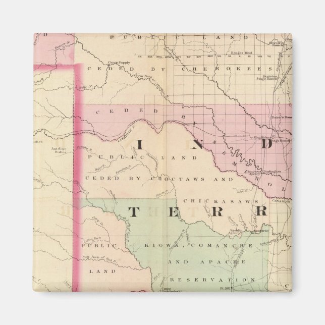 Indian Terr, Texas NW portion Magnet (Front)