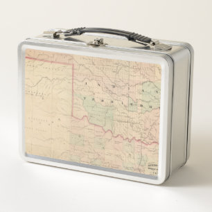 Indian Territory and Texas, North West Portion Metal Lunch Box