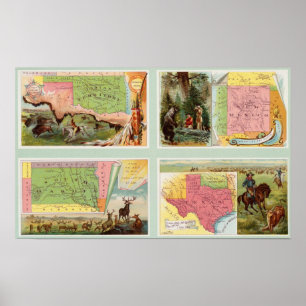 Indian Territory, New Mexico, South Dakota, Texas Poster