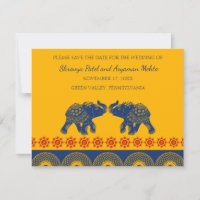 Indian Themed Elephants Wedding Save the Date
