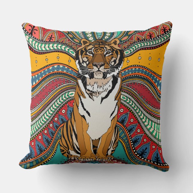 Indian tiger cushion (Front)
