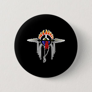 Indian Totem Black 6 Cm Round Badge